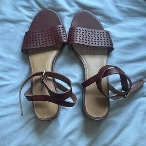 J Crew brown sandal with small heel